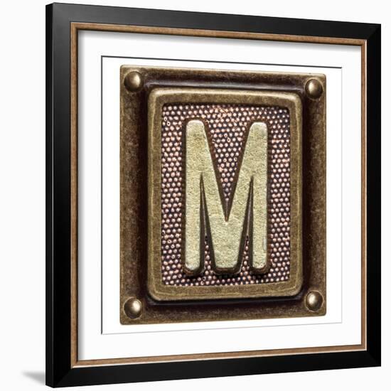 Metal Button Alphabet Letter M-donatas1205-Framed Premium Giclee Print