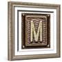 Metal Button Alphabet Letter M-donatas1205-Framed Art Print