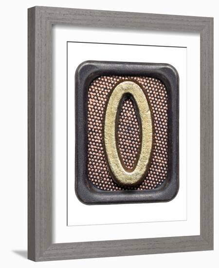 Metal Button Alphabet Letter O-donatas1205-Framed Premium Giclee Print