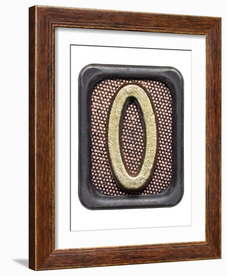 Metal Button Alphabet Letter O-donatas1205-Framed Premium Giclee Print