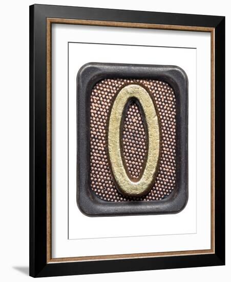 Metal Button Alphabet Letter O-donatas1205-Framed Premium Giclee Print