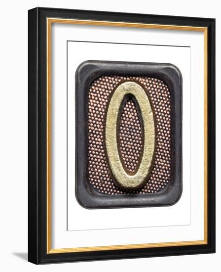 Metal Button Alphabet Letter O-donatas1205-Framed Premium Giclee Print