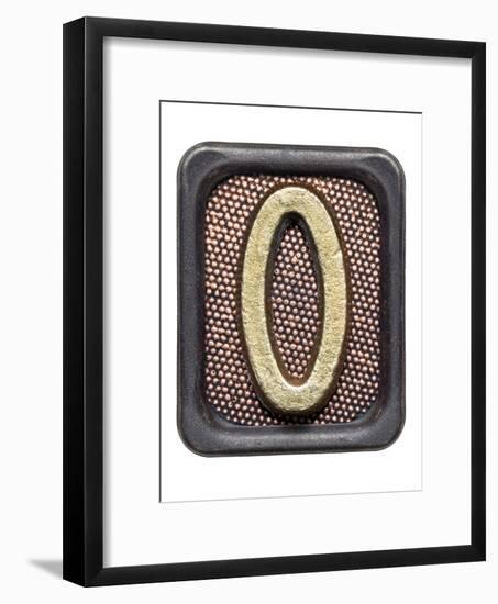 Metal Button Alphabet Letter O-donatas1205-Framed Art Print