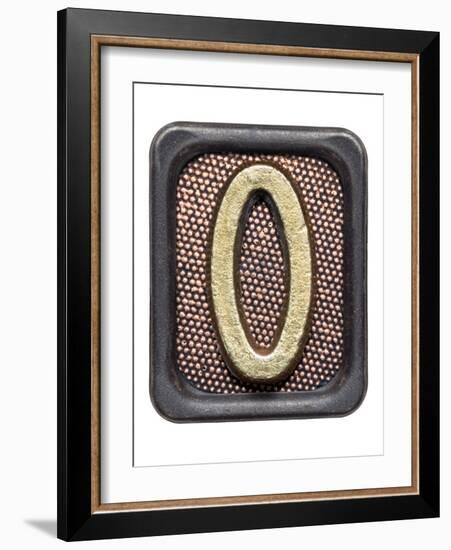 Metal Button Alphabet Letter O-donatas1205-Framed Art Print