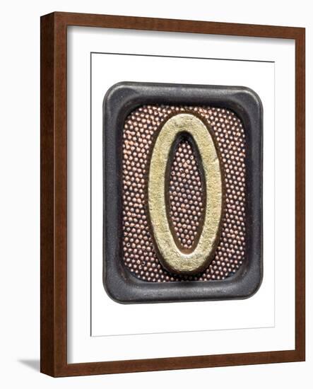 Metal Button Alphabet Letter O-donatas1205-Framed Art Print