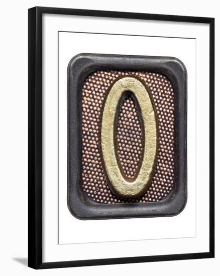 Metal Button Alphabet Letter O-donatas1205-Framed Art Print