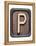 Metal Button Alphabet Letter P-donatas1205-Framed Stretched Canvas