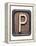 Metal Button Alphabet Letter P-donatas1205-Framed Stretched Canvas