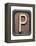 Metal Button Alphabet Letter P-donatas1205-Framed Stretched Canvas