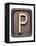 Metal Button Alphabet Letter P-donatas1205-Framed Stretched Canvas