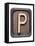 Metal Button Alphabet Letter P-donatas1205-Framed Stretched Canvas