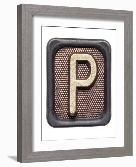 Metal Button Alphabet Letter P-donatas1205-Framed Premium Giclee Print