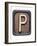 Metal Button Alphabet Letter P-donatas1205-Framed Premium Giclee Print