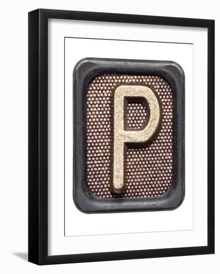 Metal Button Alphabet Letter P-donatas1205-Framed Premium Giclee Print