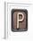 Metal Button Alphabet Letter P-donatas1205-Framed Premium Giclee Print