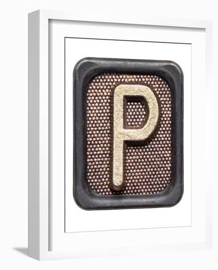 Metal Button Alphabet Letter P-donatas1205-Framed Premium Giclee Print