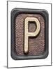 Metal Button Alphabet Letter P-donatas1205-Mounted Art Print