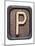 Metal Button Alphabet Letter P-donatas1205-Mounted Art Print