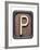Metal Button Alphabet Letter P-donatas1205-Framed Art Print