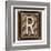 Metal Button Alphabet Letter R-donatas1205-Framed Art Print