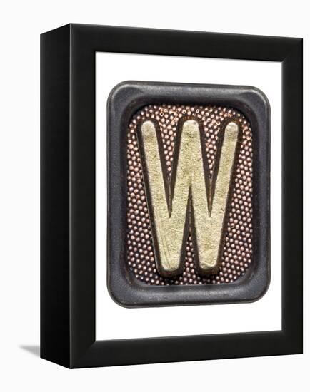 Metal Button Alphabet Letter W-donatas1205-Framed Stretched Canvas