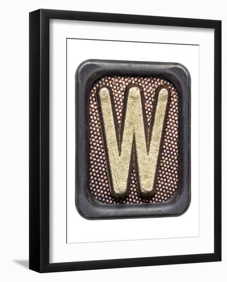 Metal Button Alphabet Letter W-donatas1205-Framed Premium Giclee Print