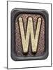 Metal Button Alphabet Letter W-donatas1205-Mounted Art Print