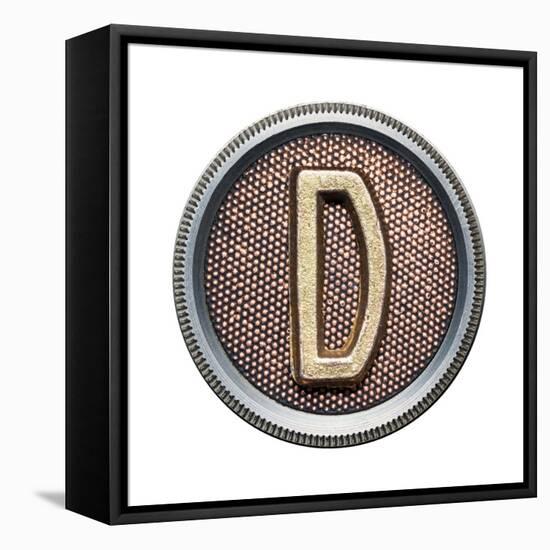 Metal Button Alphabet Letter-donatas1205-Framed Stretched Canvas