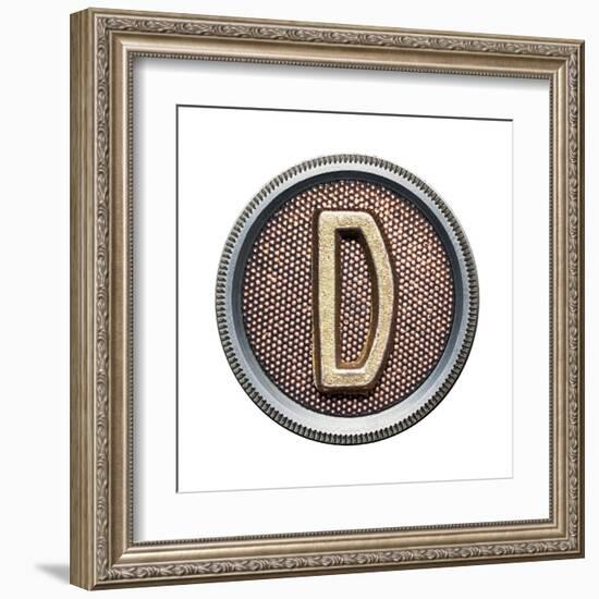 Metal Button Alphabet Letter-donatas1205-Framed Art Print