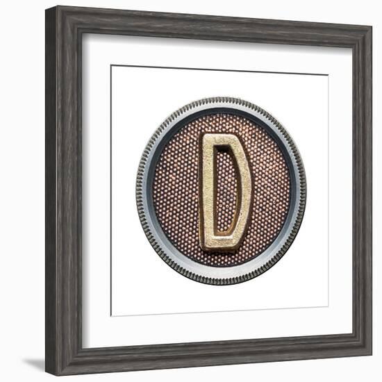 Metal Button Alphabet Letter-donatas1205-Framed Art Print