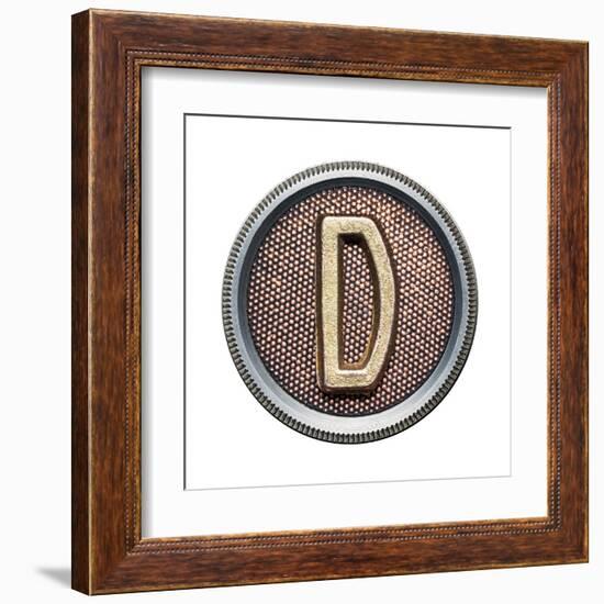 Metal Button Alphabet Letter-donatas1205-Framed Art Print