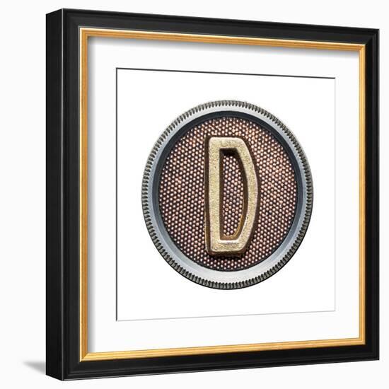 Metal Button Alphabet Letter-donatas1205-Framed Art Print