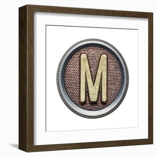 Metal Button Alphabet Letter-donatas1205-Framed Art Print