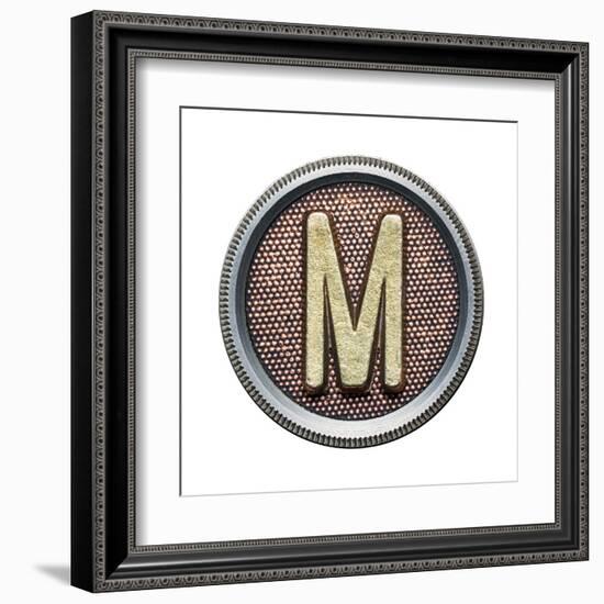 Metal Button Alphabet Letter-donatas1205-Framed Art Print