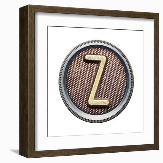 Metal Button Alphabet Letter-donatas1205-Framed Art Print