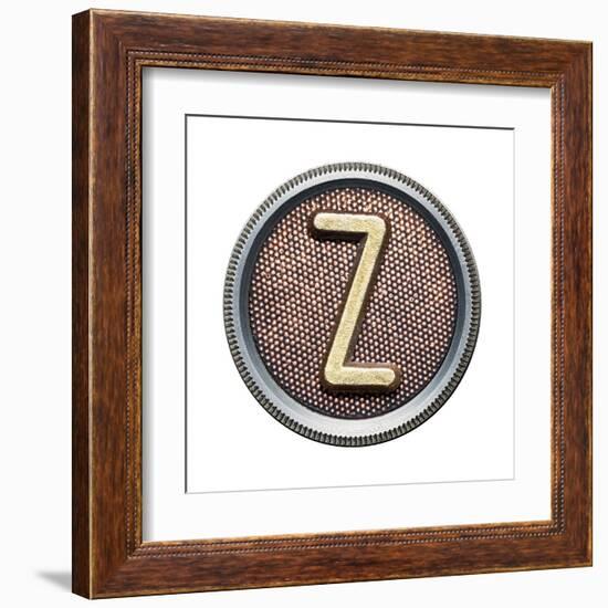 Metal Button Alphabet Letter-donatas1205-Framed Art Print