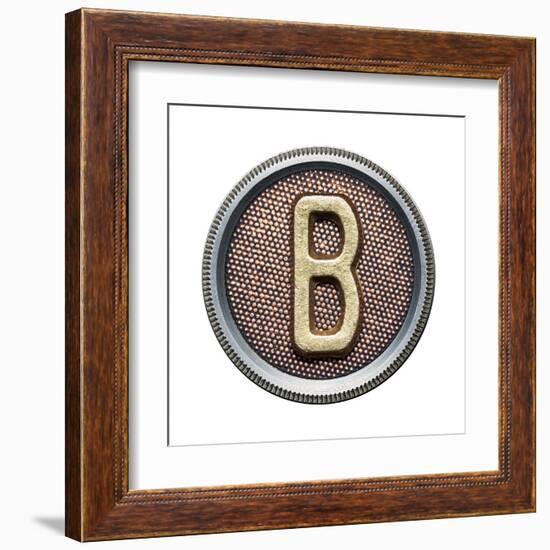 Metal Button Alphabet Letter-donatas1205-Framed Art Print