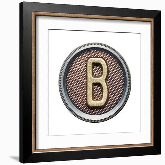 Metal Button Alphabet Letter-donatas1205-Framed Art Print