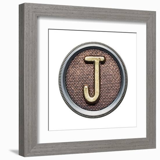 Metal Button Alphabet Letter-donatas1205-Framed Art Print