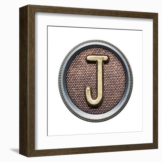 Metal Button Alphabet Letter-donatas1205-Framed Art Print