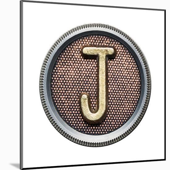 Metal Button Alphabet Letter-donatas1205-Mounted Art Print