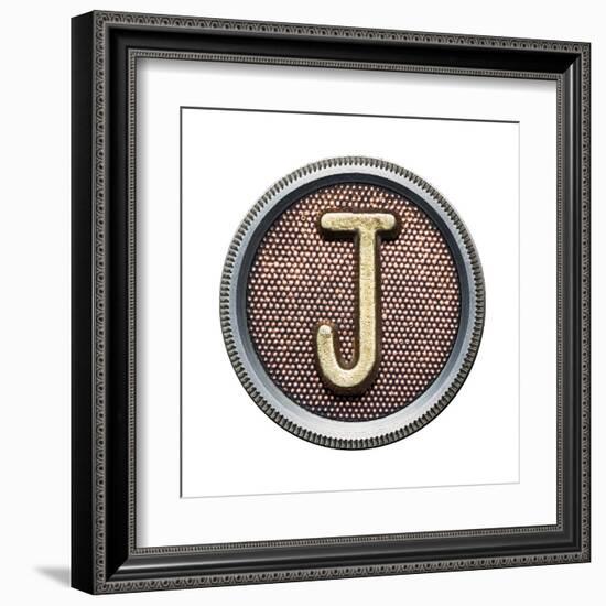 Metal Button Alphabet Letter-donatas1205-Framed Art Print