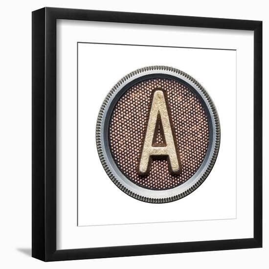 Metal Button Alphabet Letter-donatas1205-Framed Art Print