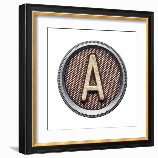 Metal Button Alphabet Letter-donatas1205-Framed Art Print