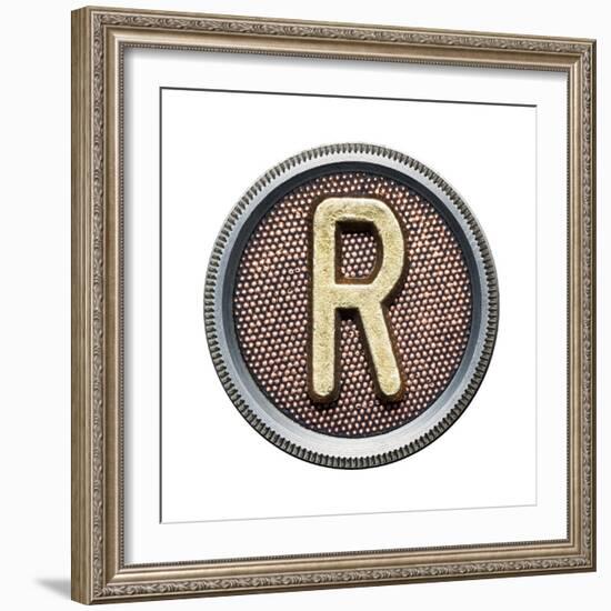 Metal Button Alphabet Letter-donatas1205-Framed Premium Giclee Print