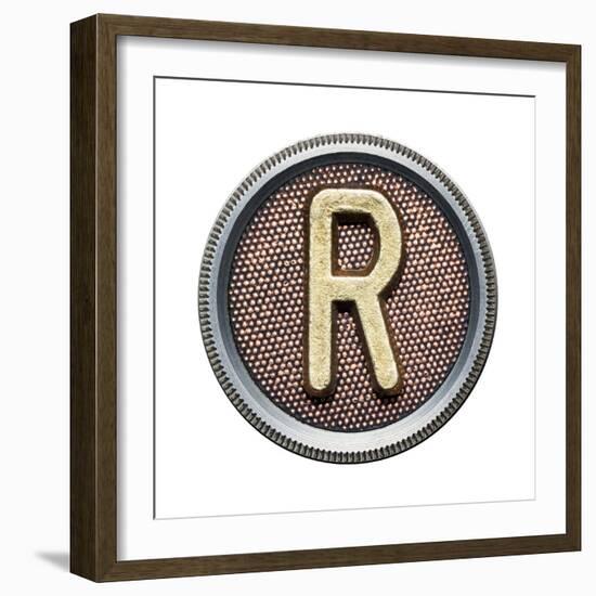 Metal Button Alphabet Letter-donatas1205-Framed Premium Giclee Print