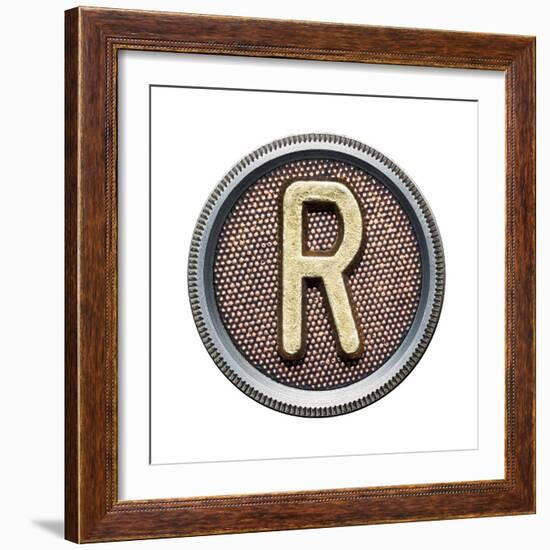 Metal Button Alphabet Letter-donatas1205-Framed Premium Giclee Print