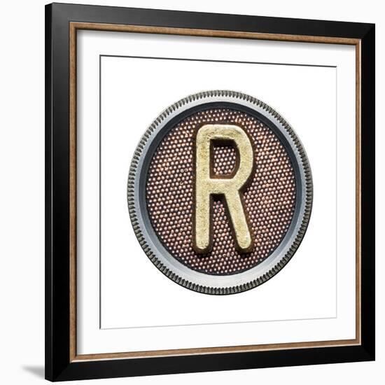 Metal Button Alphabet Letter-donatas1205-Framed Premium Giclee Print