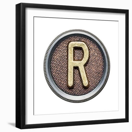 Metal Button Alphabet Letter-donatas1205-Framed Premium Giclee Print