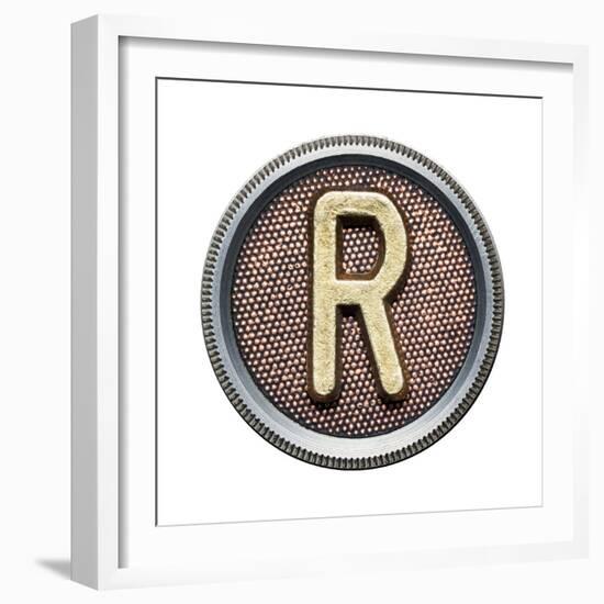 Metal Button Alphabet Letter-donatas1205-Framed Premium Giclee Print